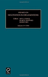 Research on Negotiation in Organizations (Hardcover)