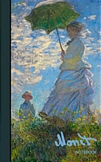 Monet Notebook: Gifts / Presents / Mothers Day ( Woman with a Parasol & Water Lilies - Ruled Notebook ) (Paperback)