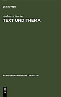 Text Und Thema (Hardcover, Reprint 2010)