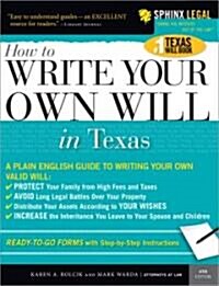 Write Your Own Texas Will [With CDROM] (Paperback, 4th)