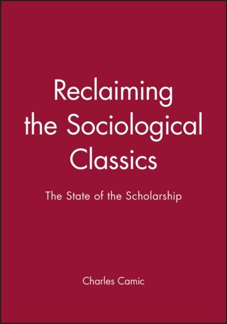 Reclaiming the Sociological Classics : The State of the Scholarship (Hardcover)