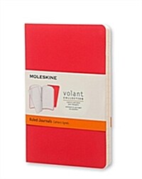 Moleskine Volant Journal (Set of 2), Pocket, Ruled, Geranium Red, Scarlet Red, Soft Cover (3.5 X 5.5) (Other)