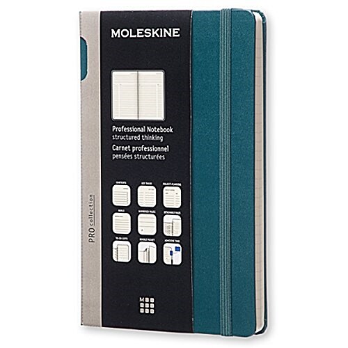 Moleskine Pro Collection Professional Notebook, Large, Tide Green, Hard Cover (5 X 8.25) (Other)