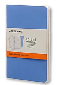 Moleskine Volant Journal (Set of 2), Pocket, Ruled, Powder Blue, Royal Blue, Soft Cover (3.5 X 5.5) (Other)