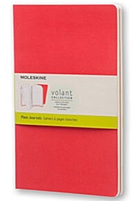 Moleskine Volant Journal (Set of 2), Large, Plain, Geranium Red, Scarlet Red, Soft Cover (5 X 8.25) (Other)