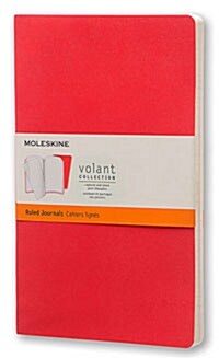 Moleskine Volant Journal (Set of 2), Large, Ruled, Geranium Red, Scarlet Red, Soft Cover (5 X 8.25) (Other)