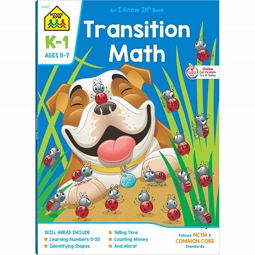 School Zone Transition Math Grades K-1 Workbook (Paperback)