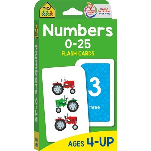 School Zone Numbers 0-25 Flash Cards (Other)