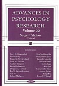 Advances in Psychology Researchv. 22 (Hardcover, UK)