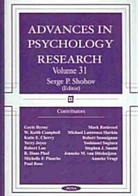 Advances in Psychology Researchv. 31 (Hardcover, UK)