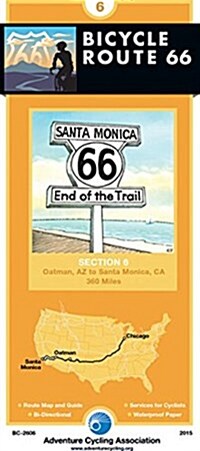 Bicycle Route 66 Map #6: Oatman, AZ - Santa Monica, CA (360 Miles) (Folded)