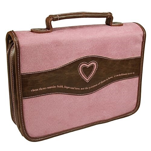 Heart Suede Medium Pink Bible Cover (Other)