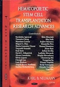 Hematopoietic Stem Cell Transplantation Research Advances (Hardcover, UK)