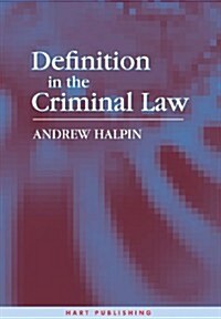 Definition in the Criminal Law (Hardcover)