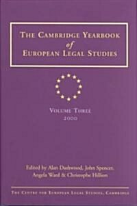 Cambridge Yearbook of European Legal Studies  Vol 3, 2000 (Hardcover)