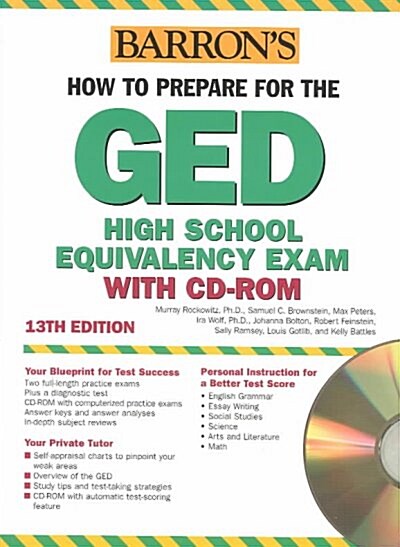 Barrons How to Prepare for the Ged High School Equivalency Exam (Paperback, CD-ROM, 13th)