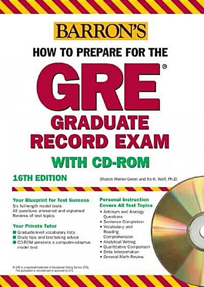 Barrons How To Prepare For The Gre (Paperback, CD-ROM, 16th)