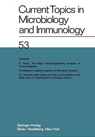 Current Topics in Microbiology and Immunology: Ergebnisse Der Mikrobiologie Und Immunit?sforschungs (Paperback, Softcover Repri)