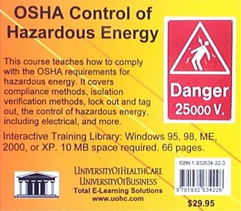 Osha Control of Hazardous Energy (CD-ROM)