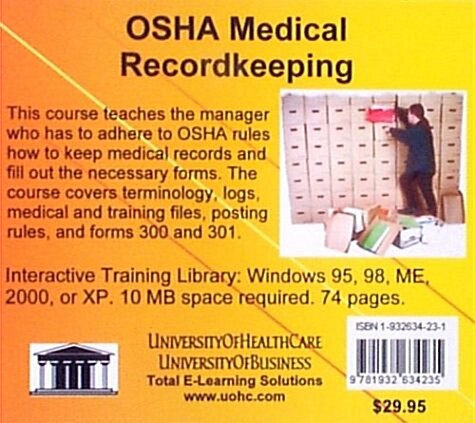 Osha Medical Recordkeeping (CD-ROM)