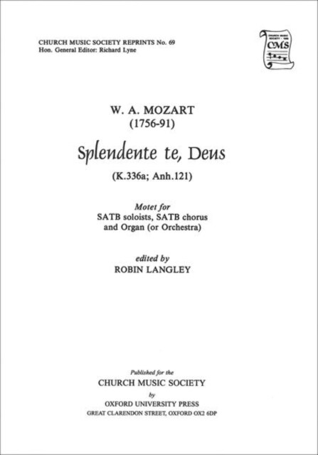 Splendente Te, Deus (Sheet Music, Vocal score)