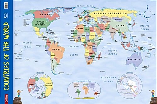 Countries of the World : Wall Map (Sheet Map, rolled)