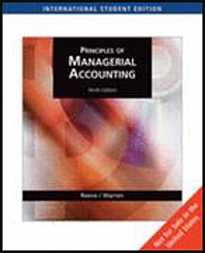 [중고] AISEPRINCIPLES OF MANAGERIALACCOUNTING (Paperback)