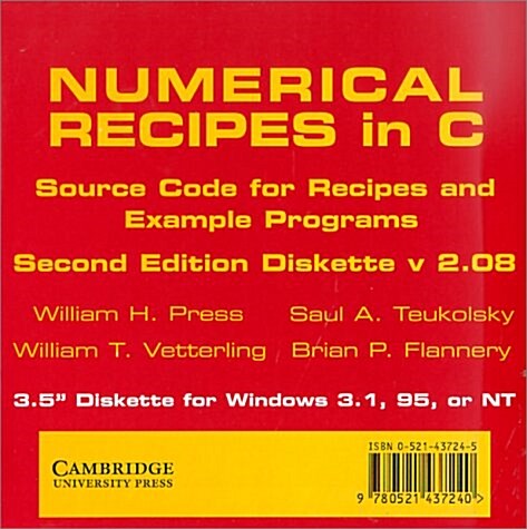 Numerical Recipes in C 3.5 Inch Diskette for Windows : The Art of Scientific Computing (Diskette)