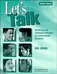 [중고] Lets Talk Teachers manual : Speaking and Listening Activities for Intermediate Students (Paperback)