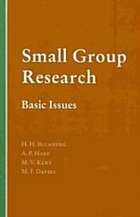 Small Group Research: Basic Issues (Paperback)