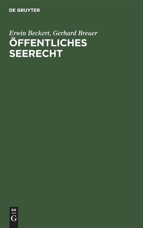 ?fentliches Seerecht (Hardcover, Reprint 2019)