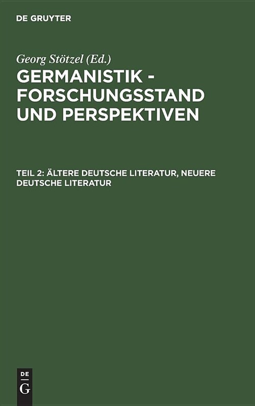 훜tere Deutsche Literatur, Neuere Deutsche Literatur (Hardcover, Reprint 2019)