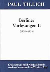 II. (1920-1924): Mit Einer Historischen Einleitung (Hardcover)