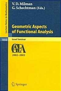 Geometric Aspects of Functional Analysis: Israel Seminar 2002-2003 (Paperback, 2004)