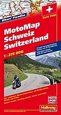 Switzerland Motomap : HAL.M.CH.00 (Sheet Map, folded, 3 Rev ed)