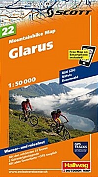 Glarus 22 Bike Map : HAL.WKM.22 (Sheet Map, folded)