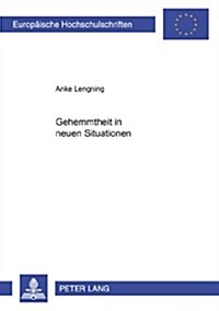 Gehemmtheit in Neuen Situationen (Paperback)