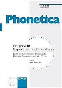 Progress in Experimental Phonology (Paperback)