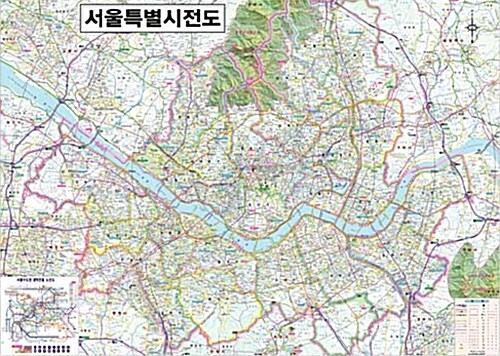 [중고] 서울특별시전도 코팅 (후면 - 입체형 수도권도로지도 코팅)