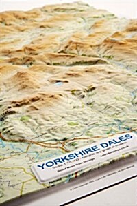 Yorkshire Dales Relief Map : Dark Wood Frame (Sheet Map)