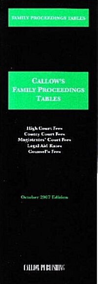 Family Proceedings Tables (Paperback, Rev ed)