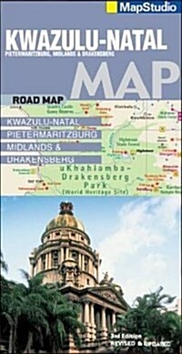 Kwazulu-Natal Road Map : Includes Pietermaritzburg, Midlands & Drakensberg (Sheet Map, folded, 3 Rev ed)