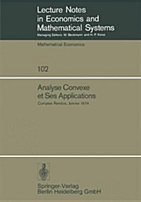 ANALYSE CONVEXE ET SES APPLICATIONS (Paperback)