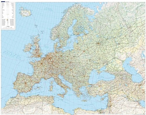 Europe Physical Map : KFP.1425 (Sheet Map, flat)