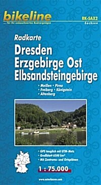 Dresden / Erzgebirge Ost / Elbsandsteiebirge Fietskaart : BIKEK.DE.SAX02 (Sheet Map)