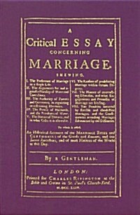 A Critical Essay Concerning Marriage (Hardcover)