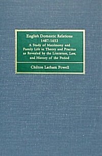 English Domestic Relations 1487-1653 (Hardcover)