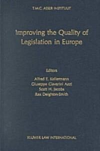 Improving the Quality of Legislation in Europe (Hardcover)