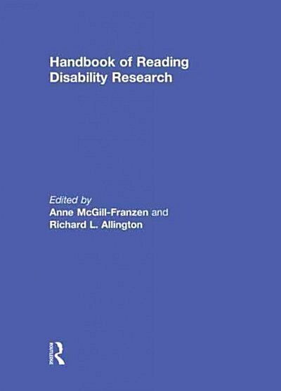 Handbook of Reading Disability Research (Hardcover)