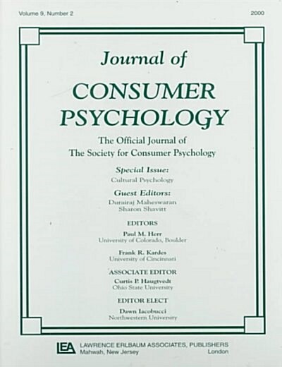 Journal of Consumer Psychology (Paperback)